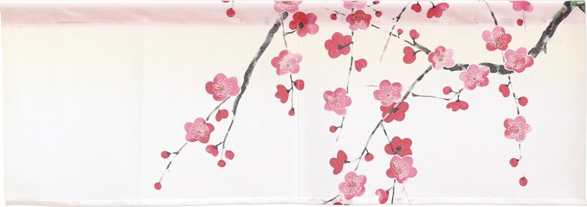 Made to Order Extra Short Japanese Noren Door Curtain Weeping Plum Blossoms