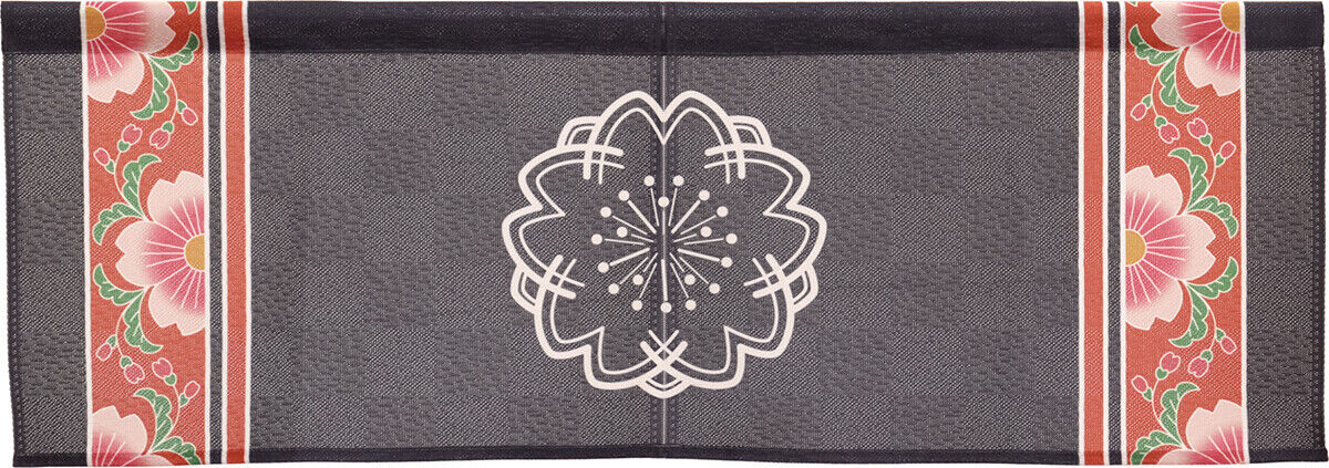 Made to Order Extra Short Size Japanese Noren Door Curtain Cherry Blossom Crest