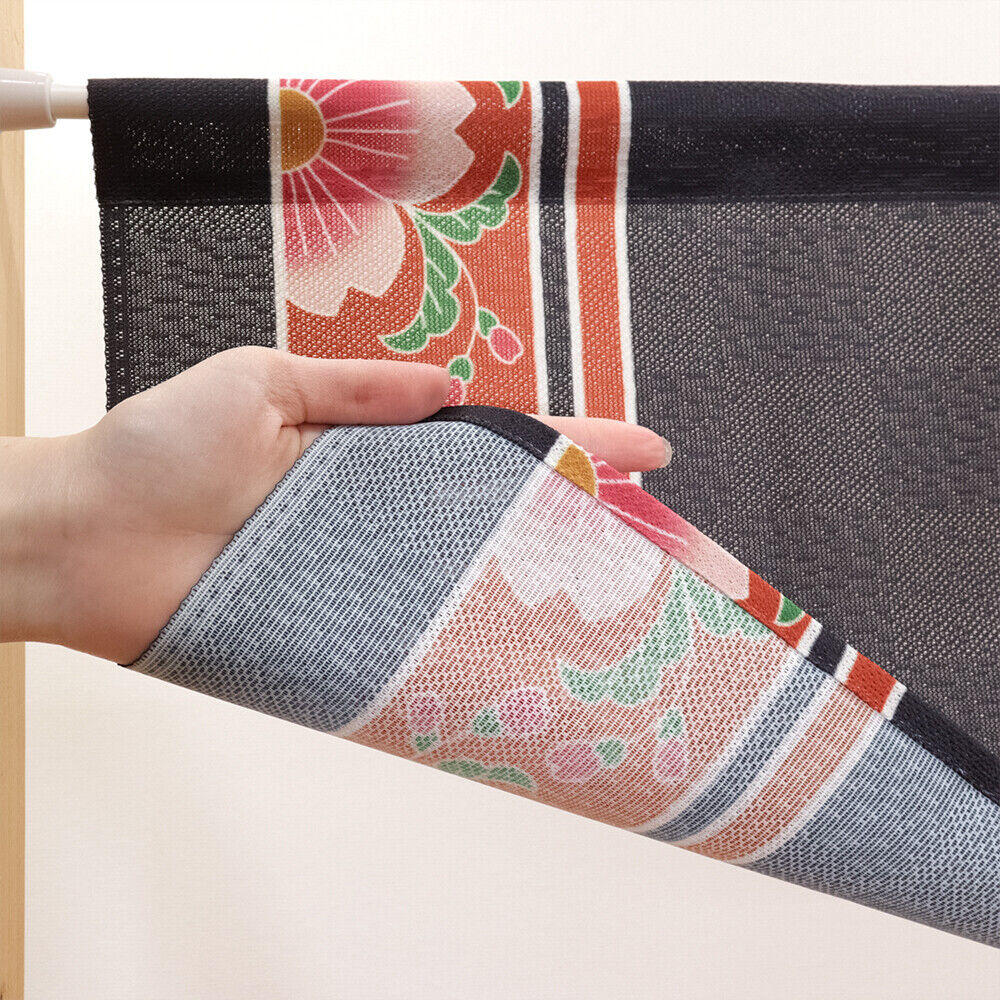 Made to Order Extra Short Size Japanese Noren Door Curtain Cherry Blossom Crest