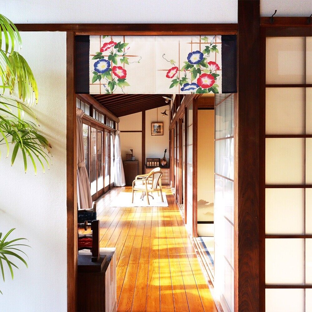 Made to Order Extra Short Size Japanese Noren Door Curtain Morning Glory
