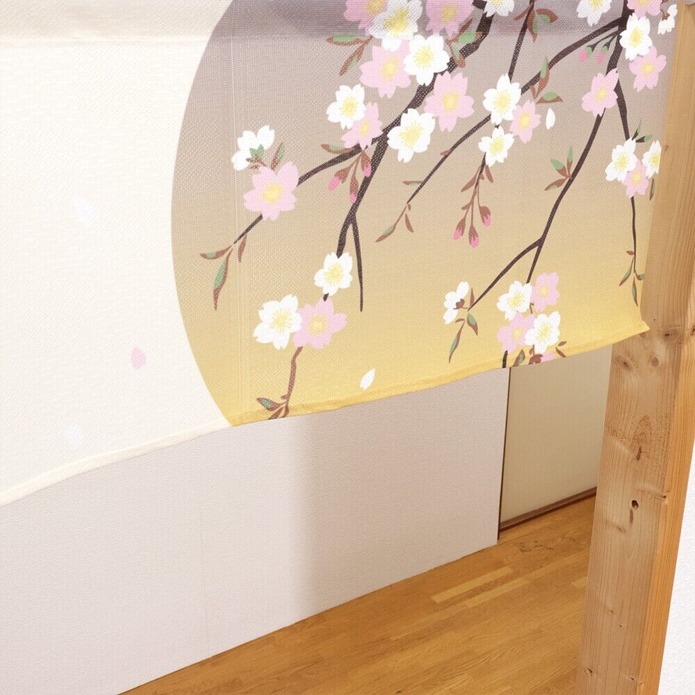 Made to Order Extra Short Japanese Noren Door Curtain Cherry blossoms Window