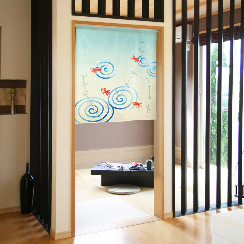Made to order Short Size Japanese Noren Door Curtain Ripple Goldfish