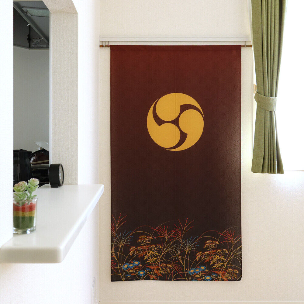 Kamon Japanese Family Crest Noren Door Curtain Room Divider - Three comma‐shaped