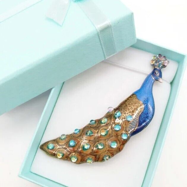 Peacock - Japanese cloisonné enamel Pin Brooch Made-to-order NEW