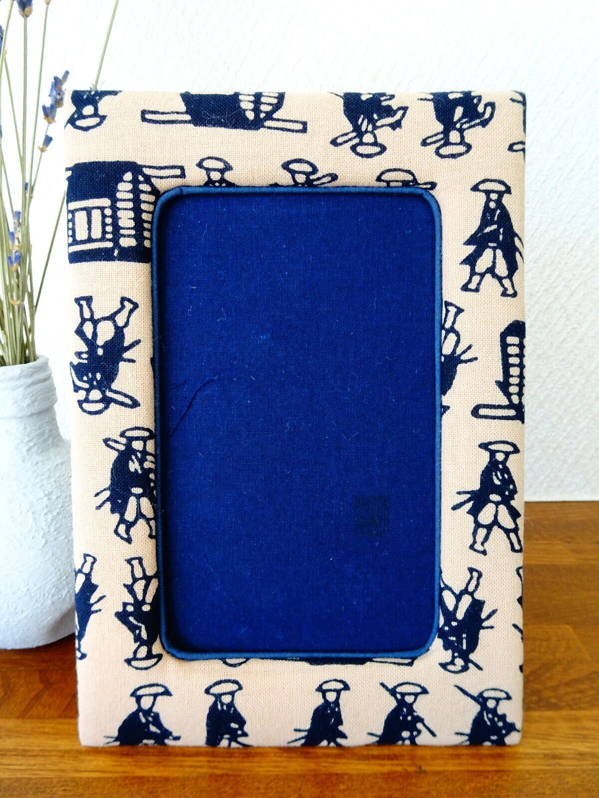 Handcrafted Japanese Kimono Photo Frame, White, Unique Oriental Decor Gift Item