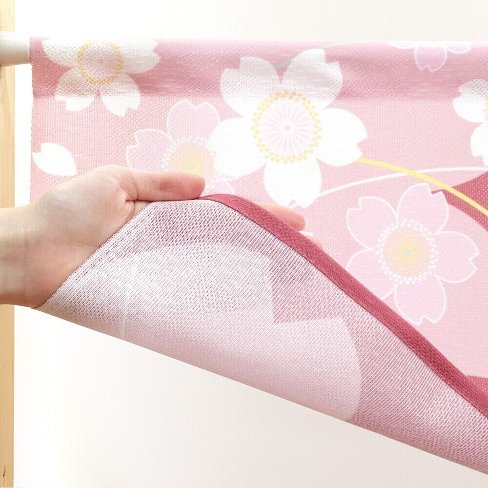 Made to Order Extra Short Japanese Noren Door Curtain Sakura, Cherry Blossoms
