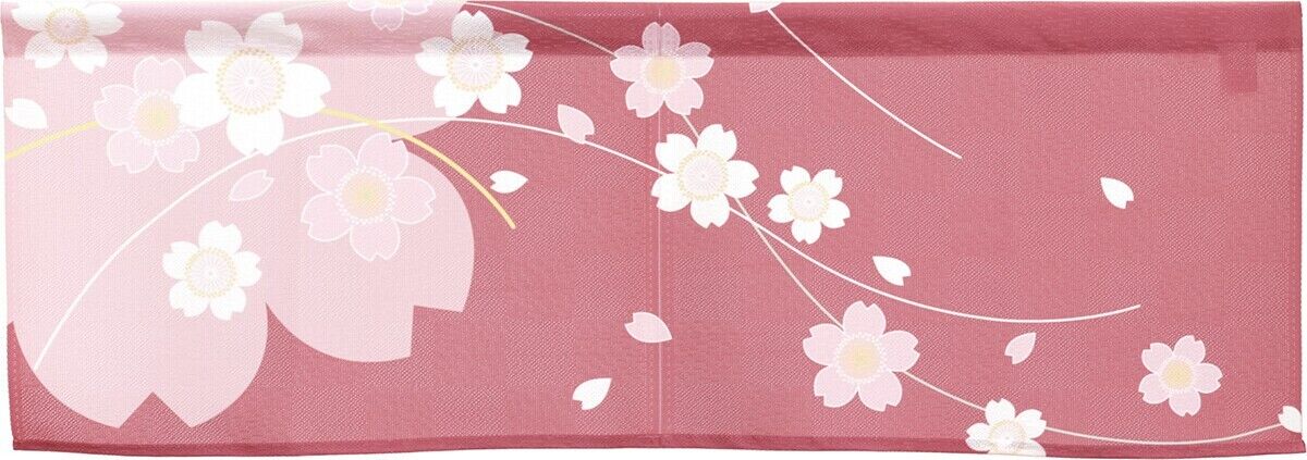 Made to Order Extra Short Japanese Noren Door Curtain Sakura, Cherry Blossoms