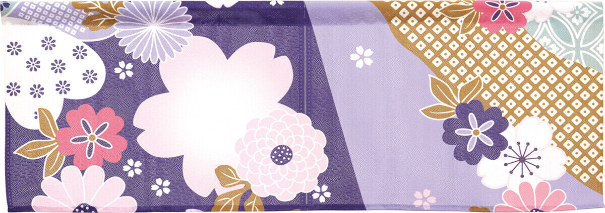 Made to Order Extra Short Size Japanese Noren Door Curtain Auspicious Flower