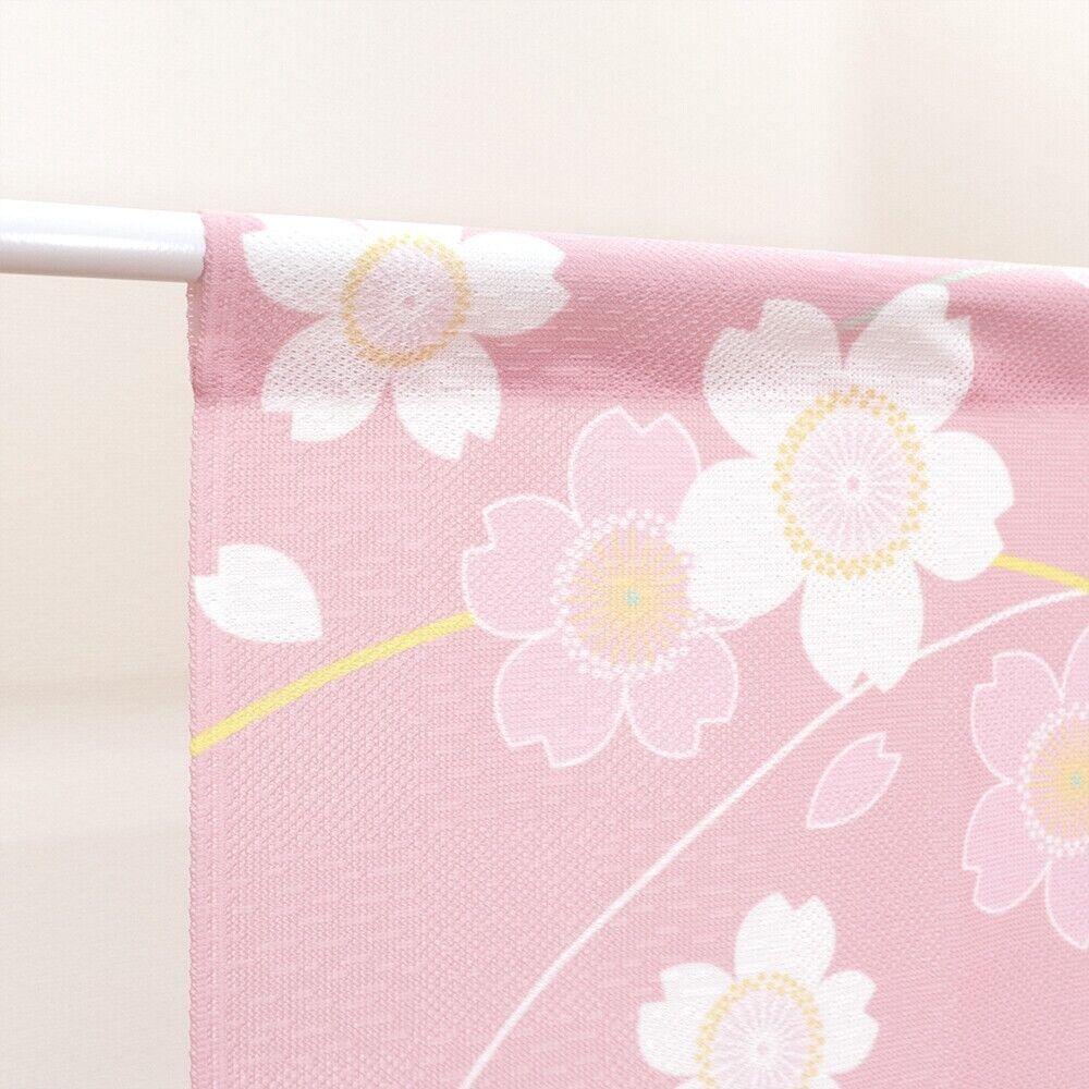 Made to Order Extra Short Japanese Noren Door Curtain Sakura, Cherry Blossoms