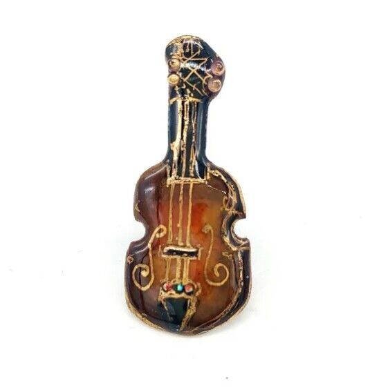 Violin - Japanese cloisonné enamel Pin Badge Brooch Made-to-order NEW
