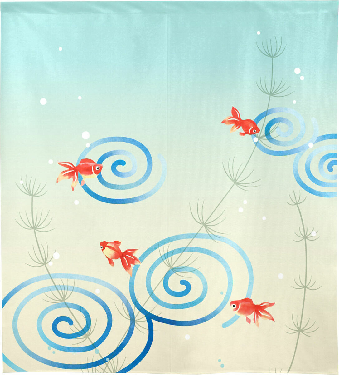 Made to order Short Size Japanese Noren Door Curtain Ripple Goldfish