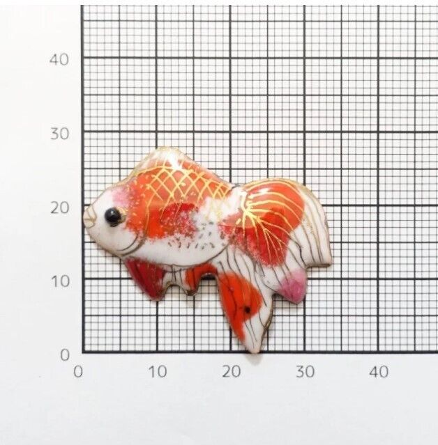 GoldFish - Japanese cloisonné enamel Pin Badge Pin Brooch Made-to-order NEW