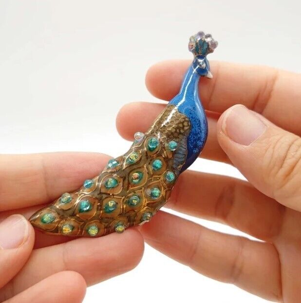 Peacock - Japanese cloisonné enamel Pin Brooch Made-to-order NEW