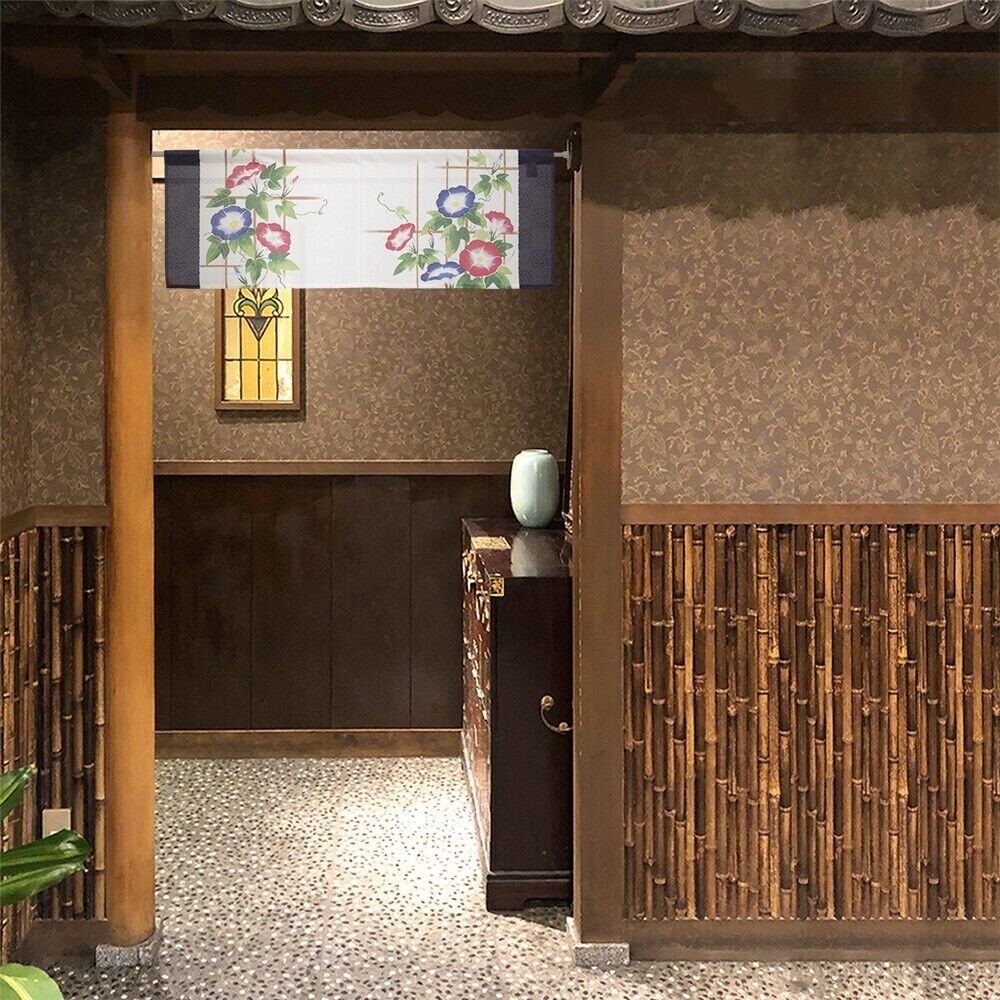 Made to Order Extra Short Size Japanese Noren Door Curtain Morning Glory