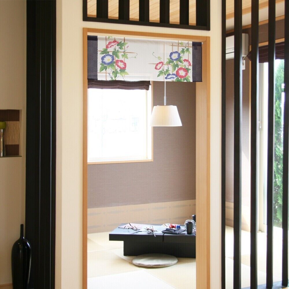 Made to Order Extra Short Size Japanese Noren Door Curtain Morning Glory