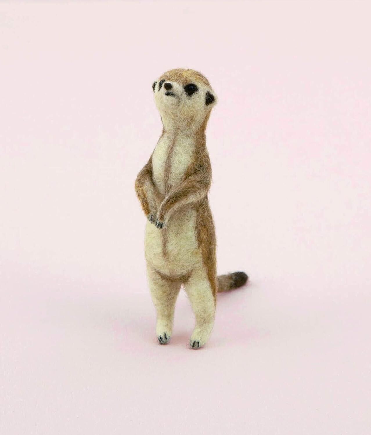 Hamanaka Needle Felting Kit: Crafting Cute Animals with Wool - Meerkat