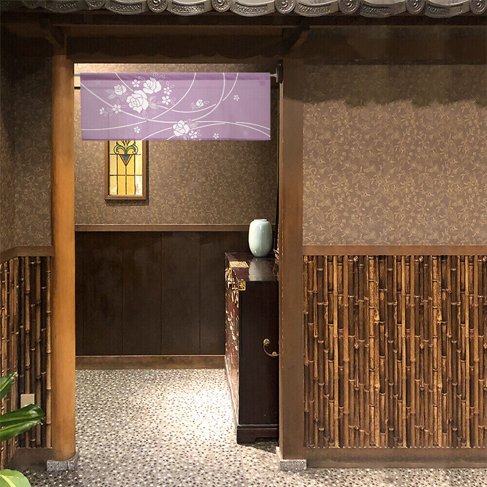 Made to Order Extra Short Size Japanese Noren Door Curtain Twisting Rose