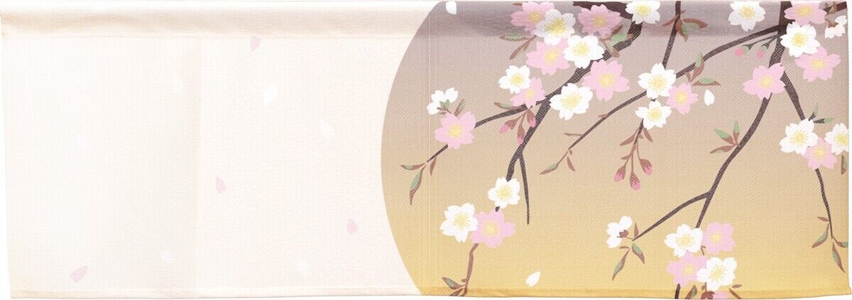Made to Order Extra Short Japanese Noren Door Curtain Cherry blossoms Window