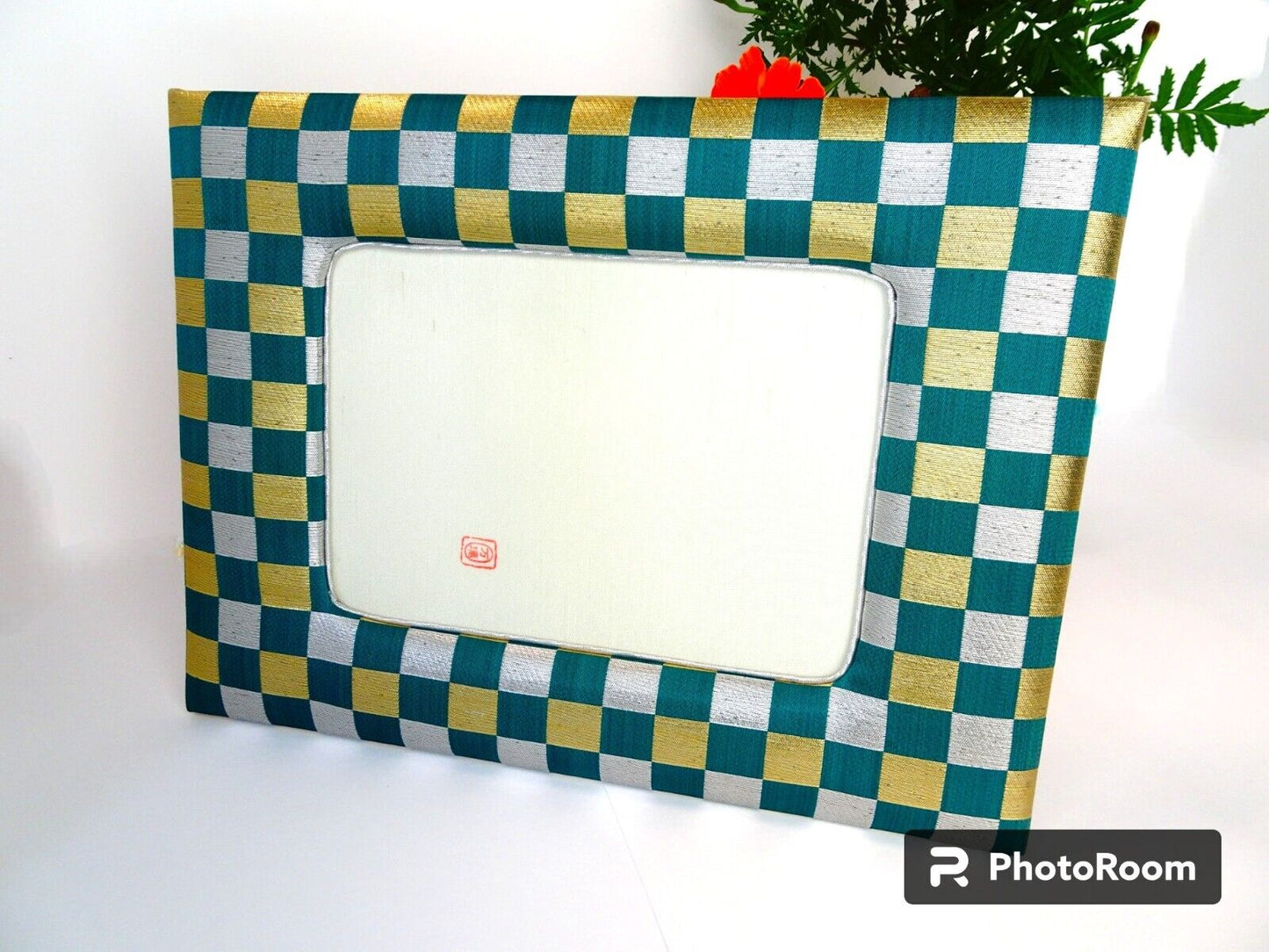 Handcrafted Japanese Kimono Photo Frame, Square, Unique Oriental Decor Gift Item