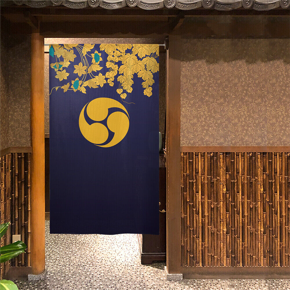 Kamon Japanese Family Crest Noren Door Curtain Room Divider - Three comma‐shaped