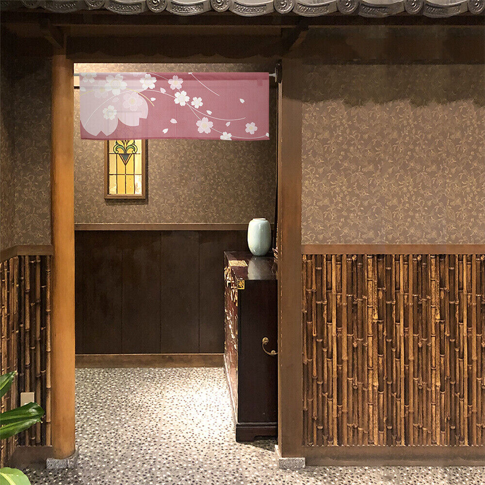 Made to Order Extra Short Size Japanese Noren Door Curtain Sakura Cherry Blossom