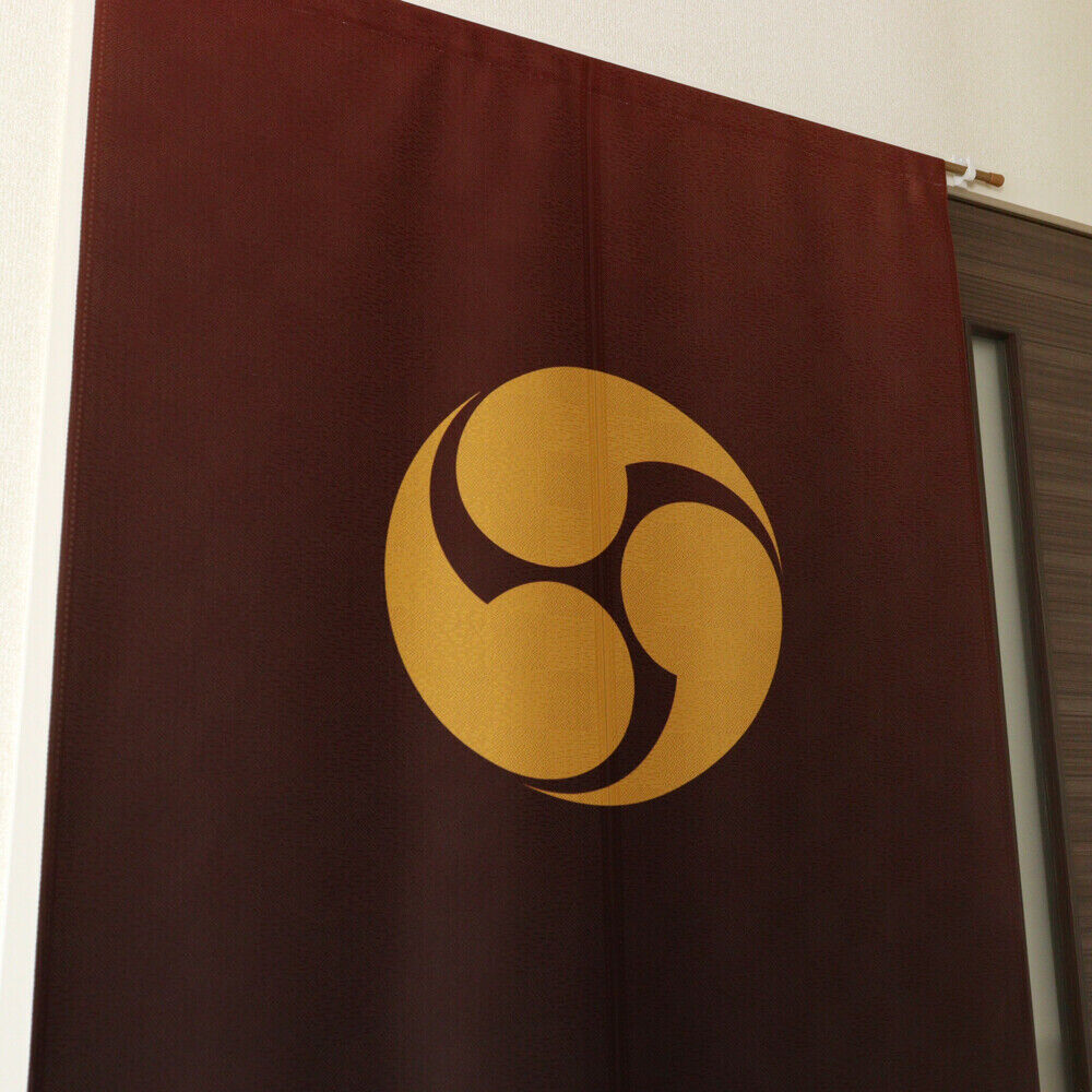 Kamon Japanese Family Crest Noren Door Curtain Room Divider - Three comma‐shaped