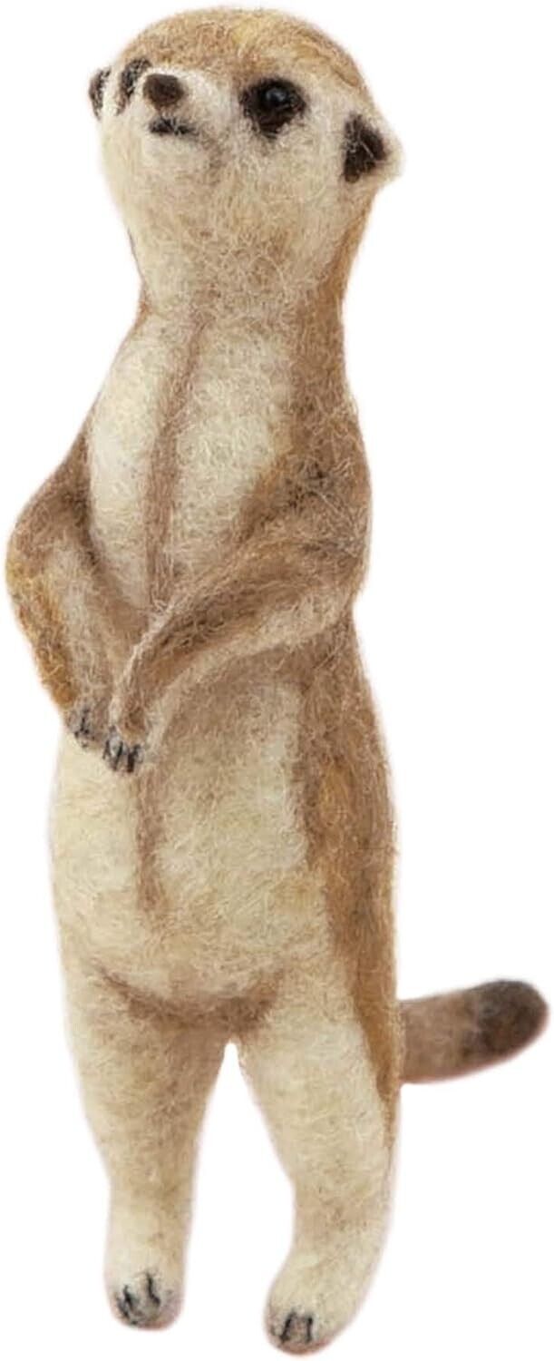 Hamanaka Needle Felting Kit: Crafting Cute Animals with Wool - Meerkat
