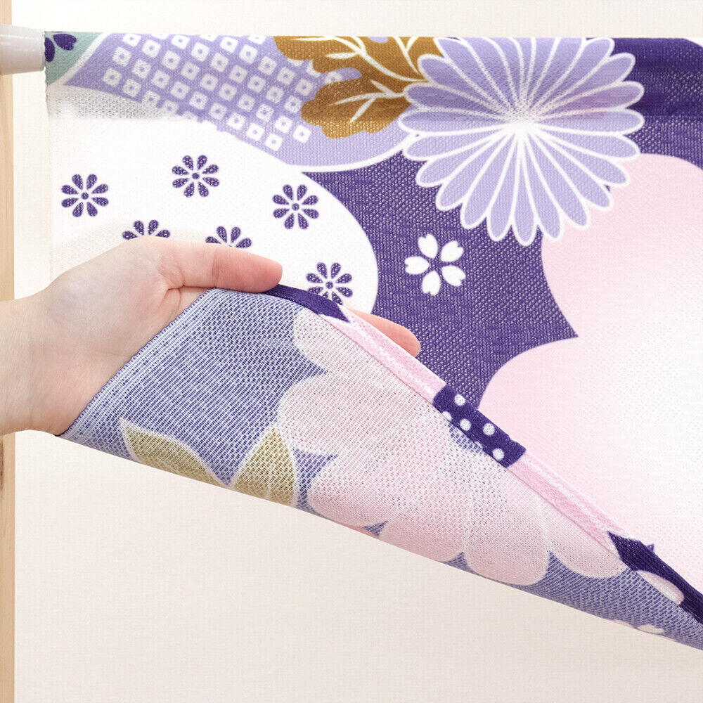 Made to Order Extra Short Size Japanese Noren Door Curtain Auspicious Flower