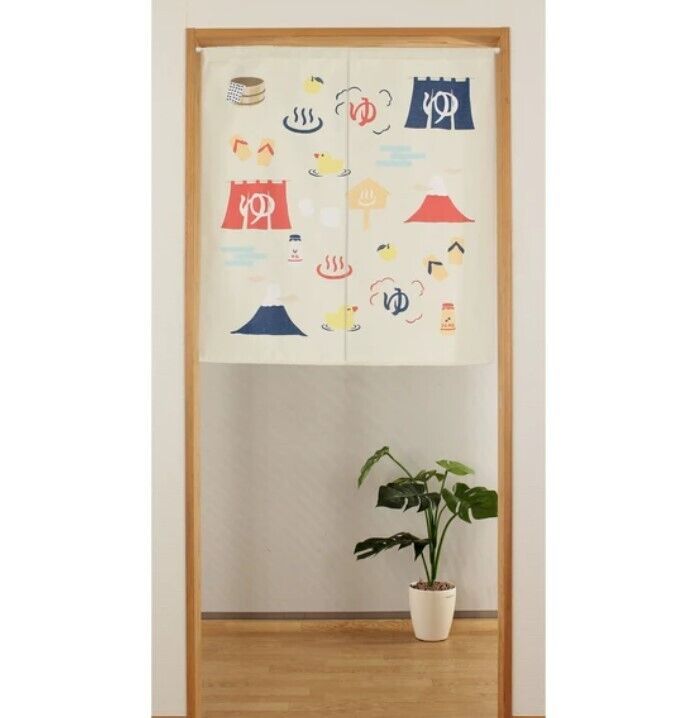 Onsen Hot Spring& Mt. Fuji Japanese Noren Door Curtain Room Divider 85×90cm