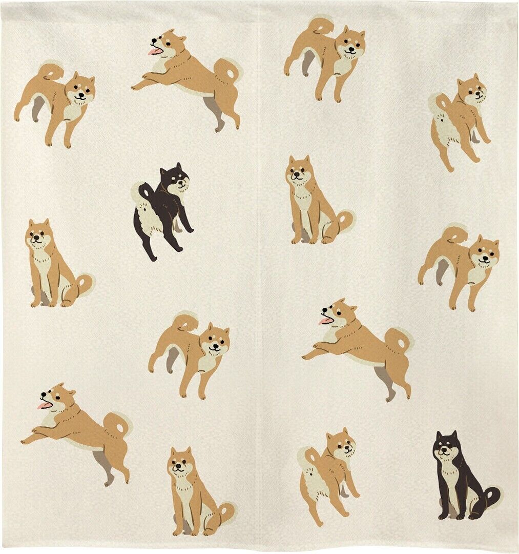 Made to order Short Size Japanese Noren Door Curtain - Shiba inu Design NEW
