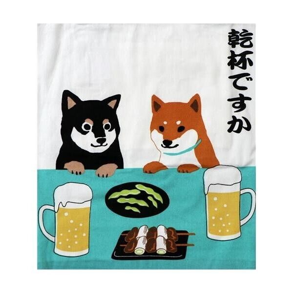 Shiba Inu "Shibata san" Cotton A4 size Tote Bag : Cheers!.