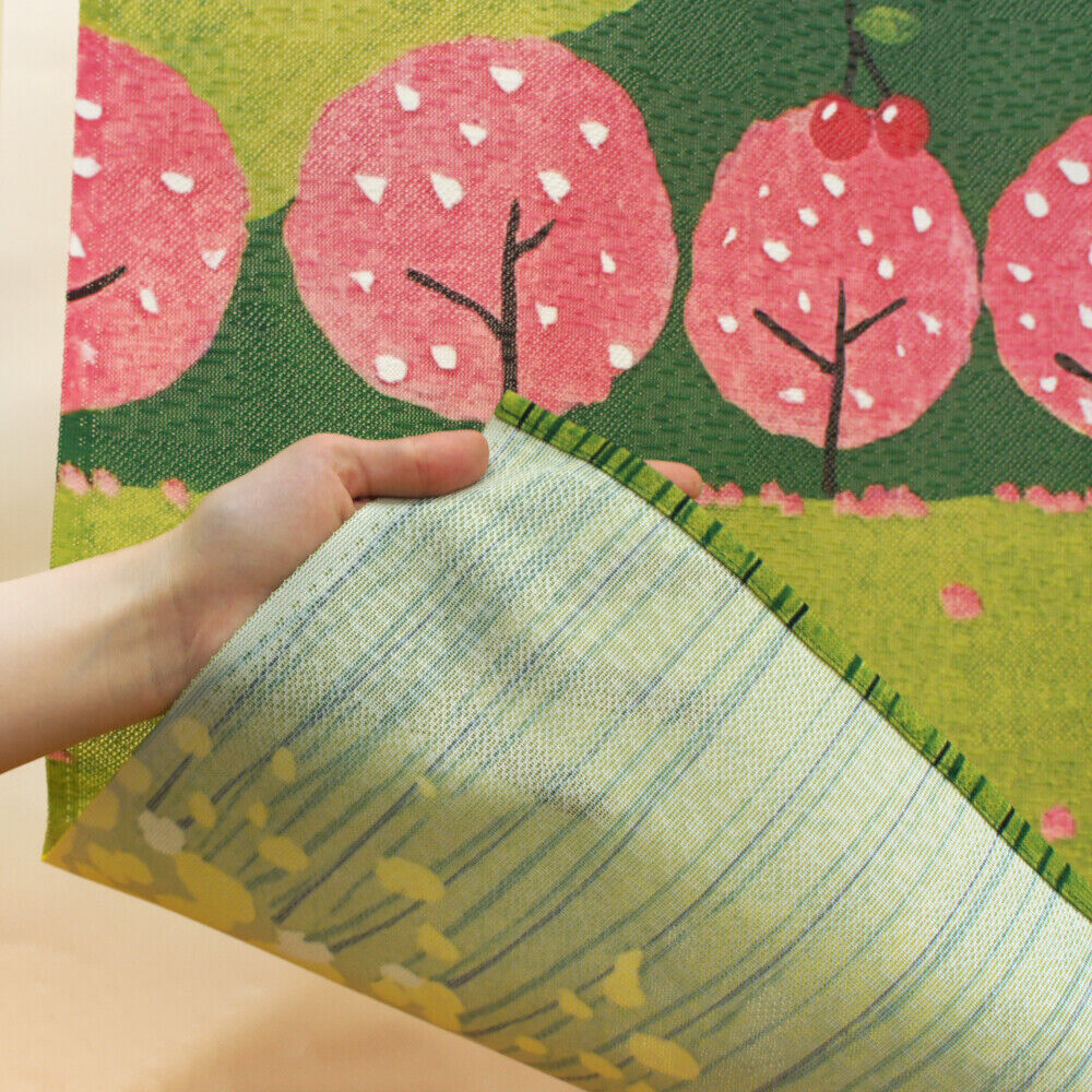 Made to order Premium Japanese Noren Door Curtain Owls in Spring scenery