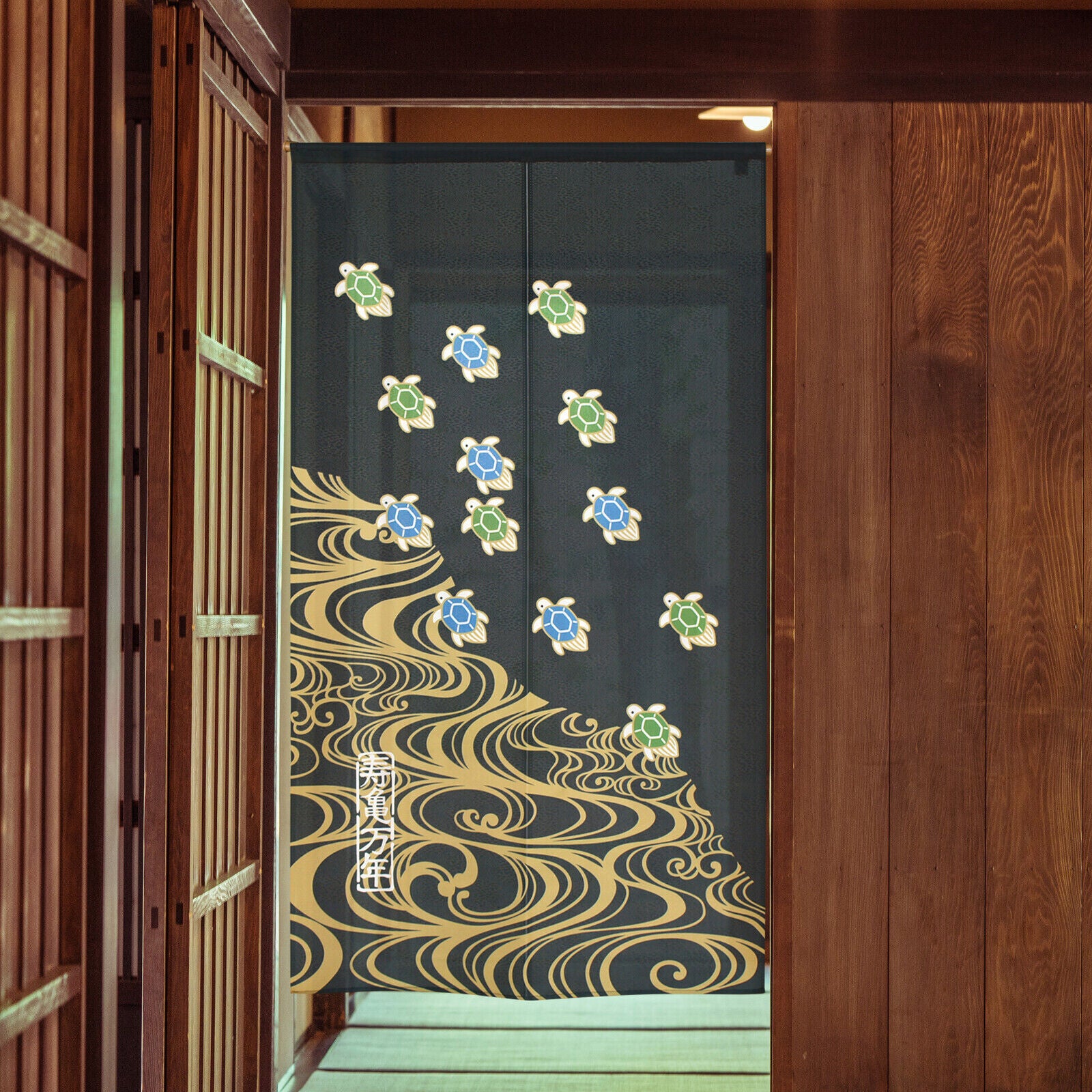 Made to order Premium Japanese Noren Door Curtain Room Divider：Turtle Fortune