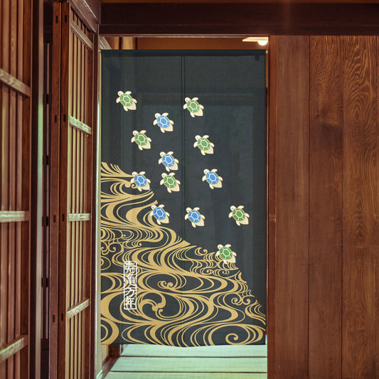Made to order Premium Japanese Noren Door Curtain Room Divider：Turtle Fortune