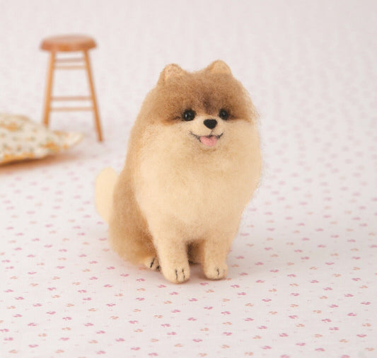 Hamanaka Needle Felting Kit: Crafting Cute Animals w/ Wool - Pomeranian Dog