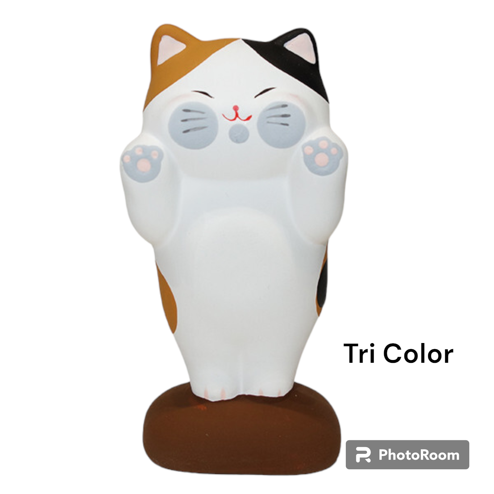 Squishy-Faced Cat Ceramic Toy Decoration Window Decor Ornament RYUKODO Japan