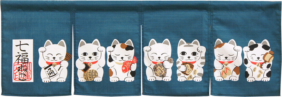 Maneki neko Lucky Cat Japanese Noren Door Curtain Entrance decoration Curtain