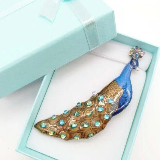 Peacock - Japanese cloisonné enamel Pin Brooch Made-to-order NEW