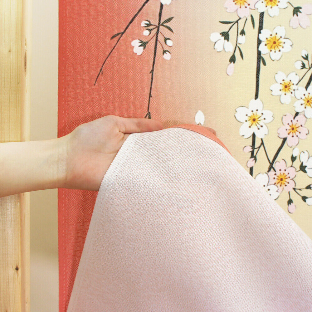 Made to order Short Size Japanese Noren Door Curtain Cherry Blossoms & The Moon