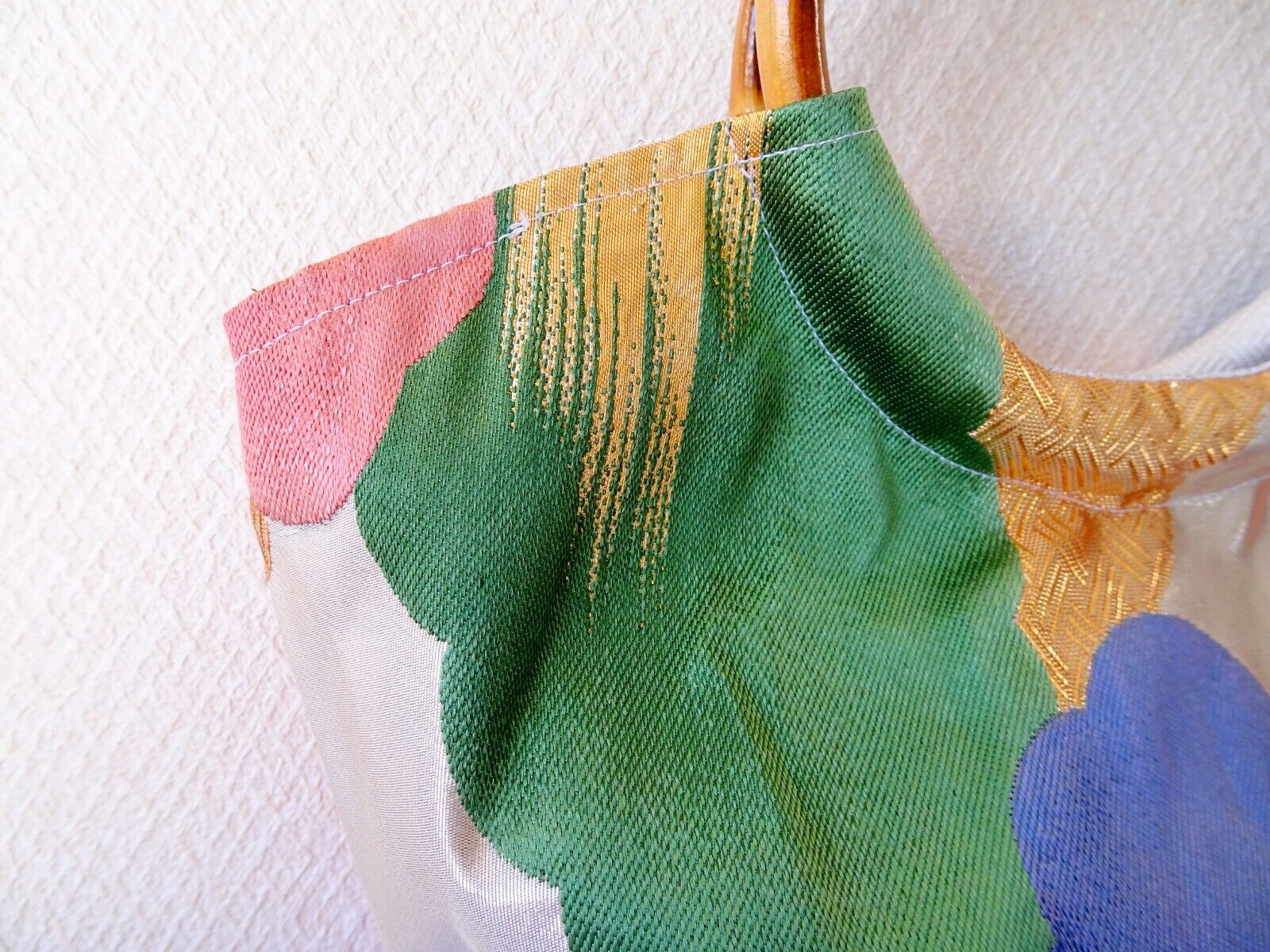 Handmade Japanese Kimono Clutch Bag, Vintage Silk, Elegant Floral Design