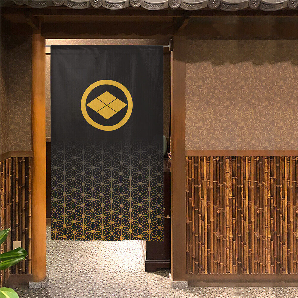Kamon Japanese Family Crest Noren Door Curtain Room Divider - Takeda Diamond