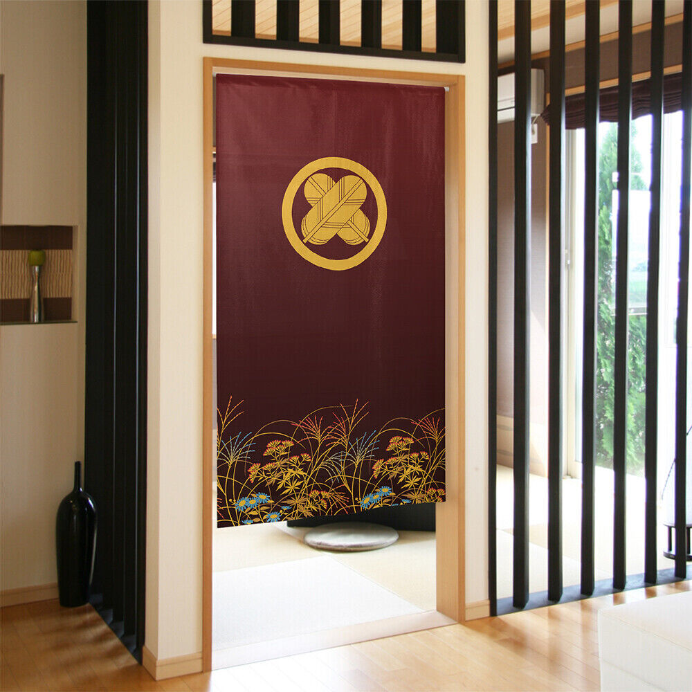 Kamon Japanese Family Crest Noren Door Curtain Room Divider - Hawk Wings