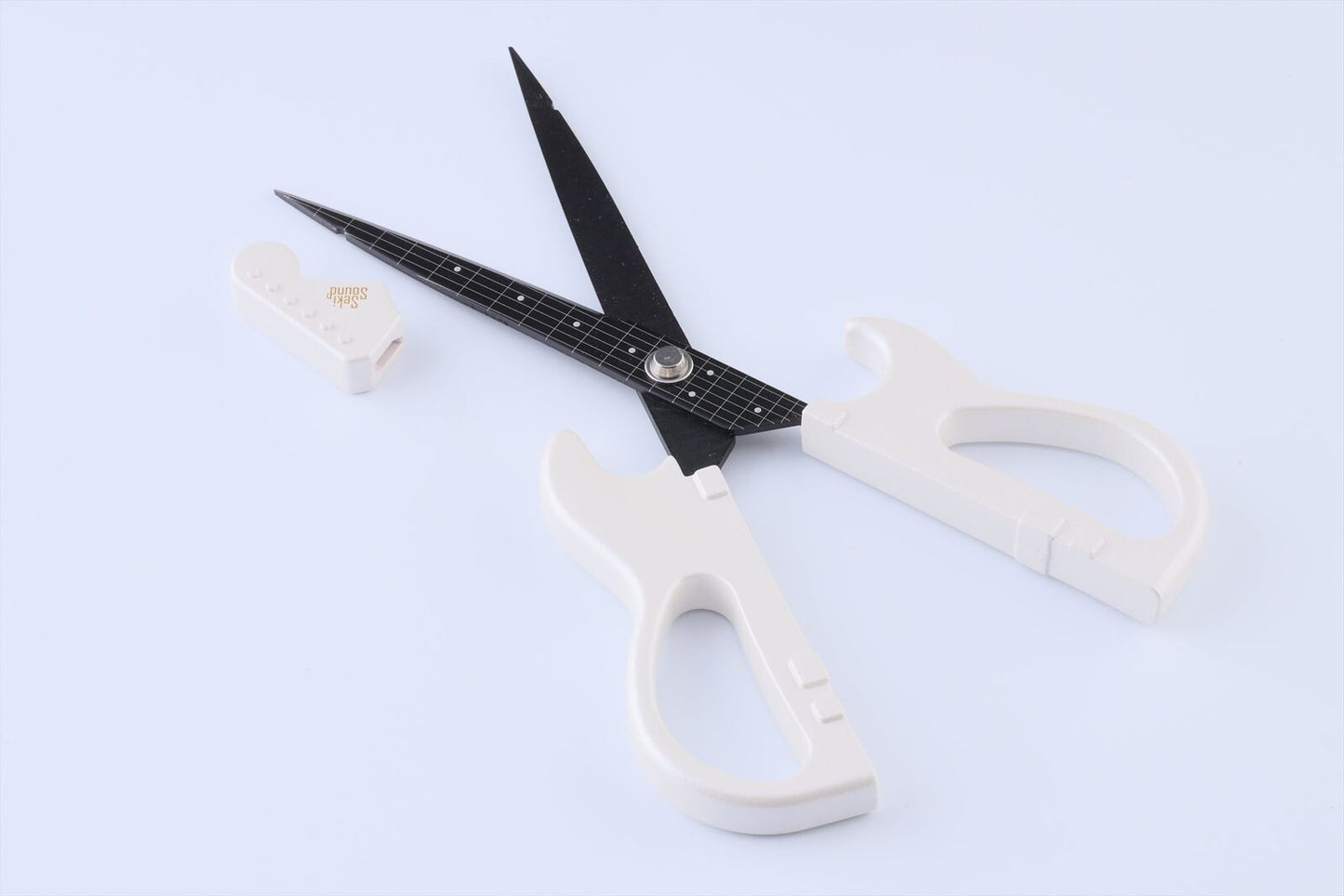 Nikken Cutlery Seki Sound Guitar Scissors with stand Pearl White Premium Color.