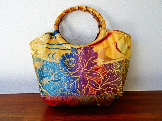 Handmade Japanese Kimono Handbag, Vintage Silk, Elegant Granny Bag, Unique Gift