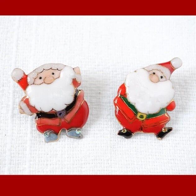 Santa Claus Christmas - Japanese cloisonné enamel Mini Brooch Made-to-order NEW