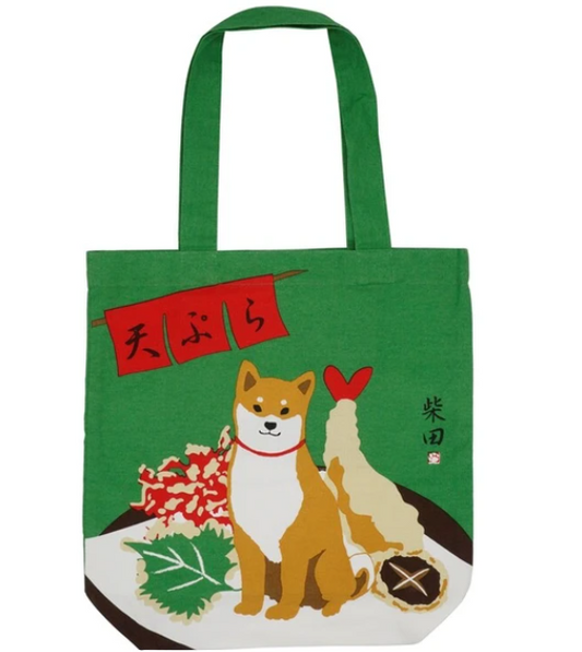 Shiba Inu "Shibata san" Cotton A4 size Tote Bag : Tempura.