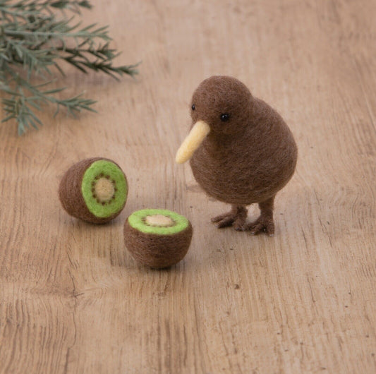 Hamanaka Needle Felting Kit: Crafting Cute Animals with Wool - Kiwi Bird