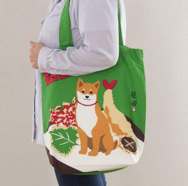 Shiba Inu "Shibata san" Cotton A4 size Tote Bag : Tempura.