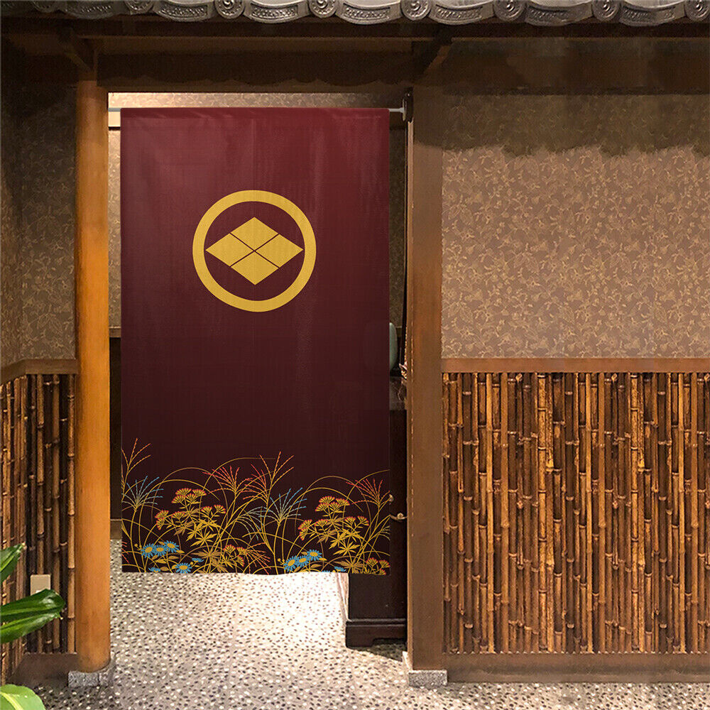 Kamon Japanese Family Crest Noren Door Curtain Room Divider - Takeda Diamond