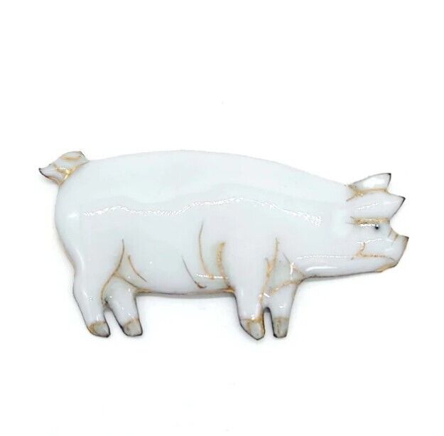 Good Luck Pig Motif - Japanese cloisonné enamel Mini Brooch Made-to-order NEW